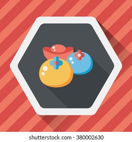 Chinese New Year flat icon with long shadow, eps10, Chinese lucky persimmon