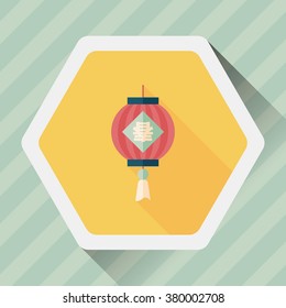 Chinese New Year flat icon with long shadow,eps10, Chinese festival couplets with lantern means " wish the arrival of spring."