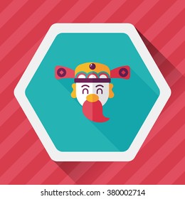 Chinese New Year flat icon with long shadow,eps10, God of wealth
