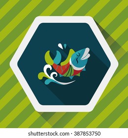 Chinese New Year flat icon with long shadow,eps10, Chinese decoration means " May you always get more than you wish for."