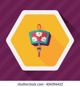Chinese New Year flat icon with long shadow,eps10, Chinese decorative lantern