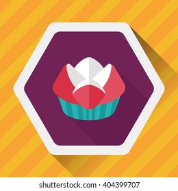 Chinese New Year flat icon with long shadow,eps10 ,Chinese steamed sponge cake means both Ã¢??prosperity and wealth".