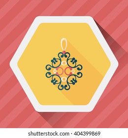 Chinese New Year flat icon with long shadow,eps10, lucky Chinese knot means " wish good luck and fortune comes."