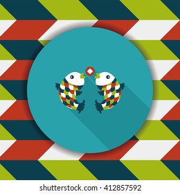 Chinese New Year flat icon with long shadow,eps10, Chinese decoration means " May you always get more than you wish for."