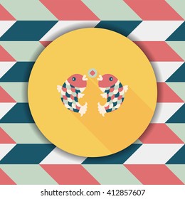 Chinese New Year flat icon with long shadow,eps10, Chinese decoration means " May you always get more than you wish for."