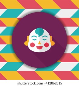 Chinese New Year flat icon with long shadow,eps10, Maitreya doll decoration means "Bless you have wealth, monasticism and popularity."