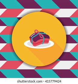 Chinese New Year flat icon with long shadow,eps10, Chinese cuisine braised dongpo pork