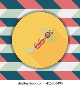 Chinese New Year flat icon with long shadow,eps10, lucky Chinese knot pendant means " wish good luck and fortune comes."