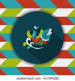 Chinese New Year flat icon with long shadow,eps10, Chinese decoration means " May you always get more than you wish for."