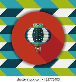 Chinese New Year flat icon with long shadow,eps10, Chinese decorative lantern