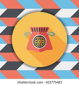 Chinese New Year flat icon with long shadow,eps10, Chinese lucky gifts