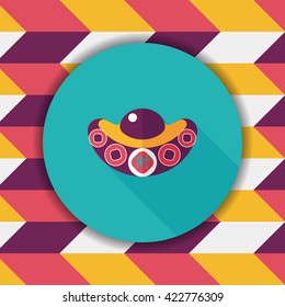 Chinese New Year flat icon with long shadow,eps10, Gold ingot with Chinese words means " wish you earn a lot of money."