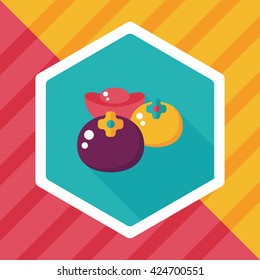 Chinese New Year flat icon with long shadow, eps10, Chinese lucky persimmon