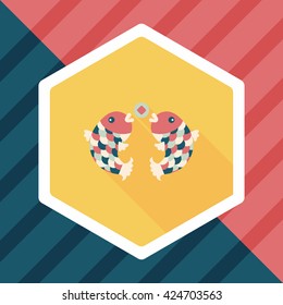 Chinese New Year flat icon with long shadow,eps10, Chinese decoration means " May you always get more than you wish for."