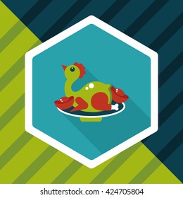 Chinese New Year flat icon with long shadow,eps10, Chinese Chicken Cuisine