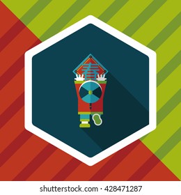 Chinese New Year flat icon with long shadow,eps10, the little boy to stick couplets, Chinese festival couplets means " wish Spring comes."