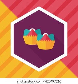 Chinese New Year flat icon with long shadow,eps10 ,Chinese steamed sponge cake means both Ã¢??prosperity and wealth".