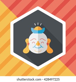Chinese New Year flat icon with long shadow,eps10, Maitreya means "Bless you have wealth, monasticism and popularity."