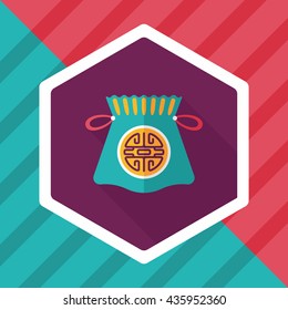 Chinese New Year flat icon with long shadow,eps10, Chinese lucky gifts