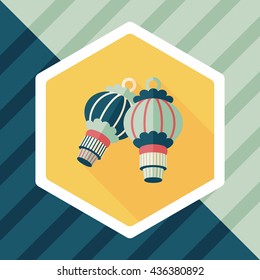 Chinese New Year flat icon with long shadow,eps10, Chinese decorative lantern