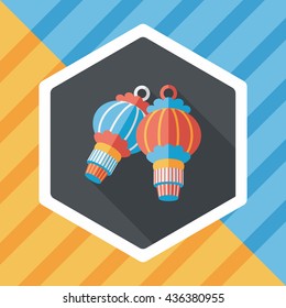 Chinese New Year flat icon with long shadow,eps10, Chinese decorative lantern