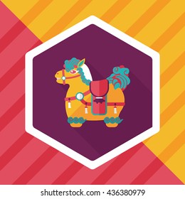 Chinese New Year flat icon with long shadow,eps10, Chinese decoration means " Wishing you immediately earn a lot of money."