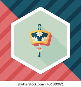 Chinese New Year flat icon with long shadow,eps10, Chinese decorative lantern