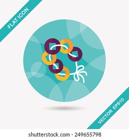 Chinese New Year flat icon,eps10, Ancient coins lucky pendant means " wish good luck and fortune comes."