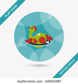 Chinese New Year flat icon,eps10, Chinese Chicken Cuisine