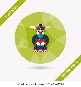 Chinese New Year flat icon,eps10, God of wealth