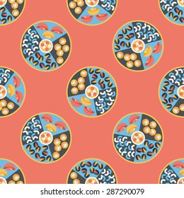 Chinese New Year flat icon,eps10, Chinese desse seamless pattern background