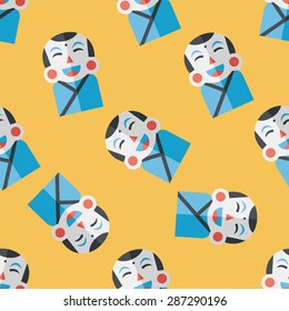 Chinese New Year flat icon,eps10, Maitreya doll seamless pattern background