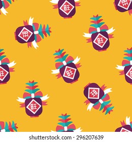 Chinese New Year flat icon,eps10, when you send seamless pattern background