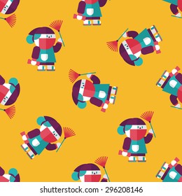 Chinese New Year flat icon,eps10, When the Chin seamless pattern background