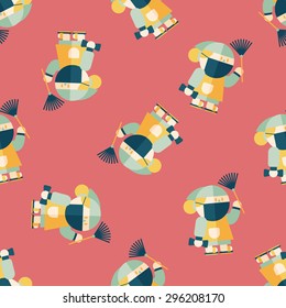 Chinese New Year flat icon,eps10, When the Chin seamless pattern background