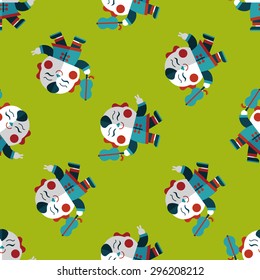 Chinese New Year flat icon,eps10, Maitreya doll seamless pattern background