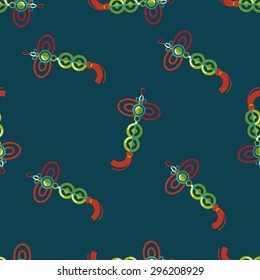 Chinese New Year flat icon,eps10, lucky Chinese seamless pattern background
