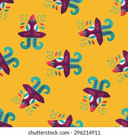 Chinese New Year flat icon,eps10, Chinese Zodia seamless pattern background