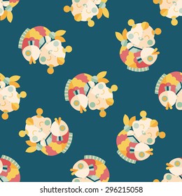 Chinese New Year flat icon,eps10 Chinese Mascot seamless pattern background