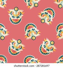Chinese New Year flat icon,eps10,The dragon and seamless pattern background