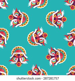 Chinese New Year flat icon,eps10,The dragon and seamless pattern background