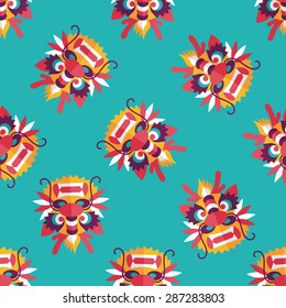 Chinese New Year flat icon,eps10,The dragon and seamless pattern background