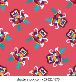 Chinese New Year flat icon,eps10,The dragon and seamless pattern background