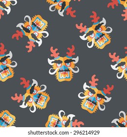 Chinese New Year flat icon,eps10,The dragon and seamless pattern background