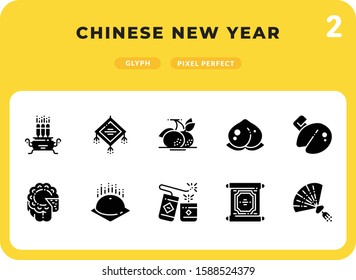 Chinese New Year Flat  Icons Pack for UI. Pixel perfect thin line vector icon set for web design and website application.
