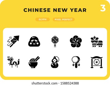 Chinese New Year Flat  Icons Pack for UI. Pixel perfect thin line vector icon set for web design and website application.
