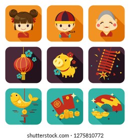 Chinese new year flat icon,Vactor 