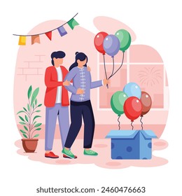 Chinese New Year Flat Illustrations
