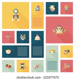 Chinese New Year flat ui background, eps10