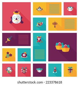 Chinese New Year flat ui background, eps10
